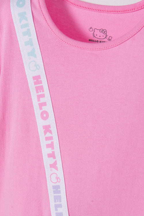 Card slide image -  CAMISETA DE HELLO KITTY MANGA CORTA ROSADO PARA NIÑA 2T A 5T