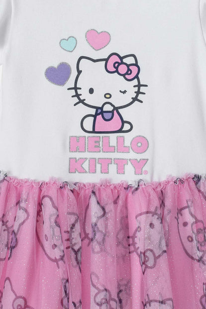 VESTIDO DE HELLO KITTY MULTICOLOR CON TUTÚ PARA NIÑA 2T A 5T