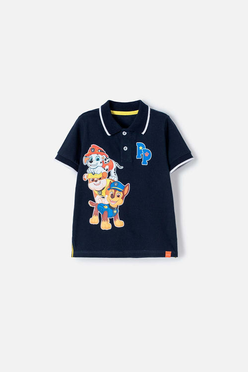 CAMISETA DE PAW PATROL AZUL TIPO POLO PARA NIÑO 2T A 5T