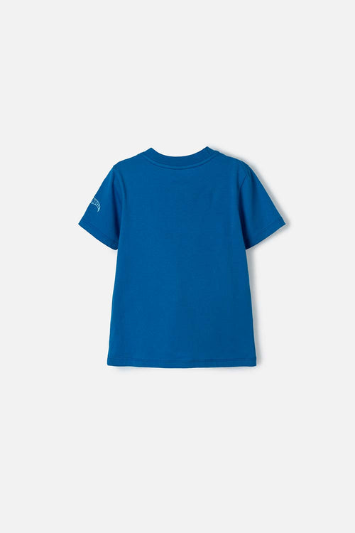 CAMISETA DE HOT WHEELS AZUL CON ESTAMPADO REFLECTIVO PARA NIÑO 2T A 5T