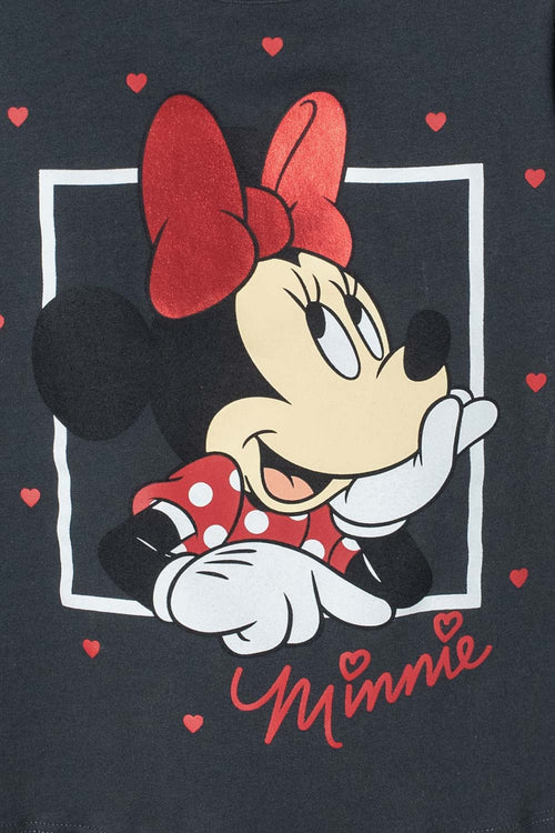 CAMISETA DE MINNIE MOUSE MANGA CORTA GRIS PARA NIÑA 2T A 5T
