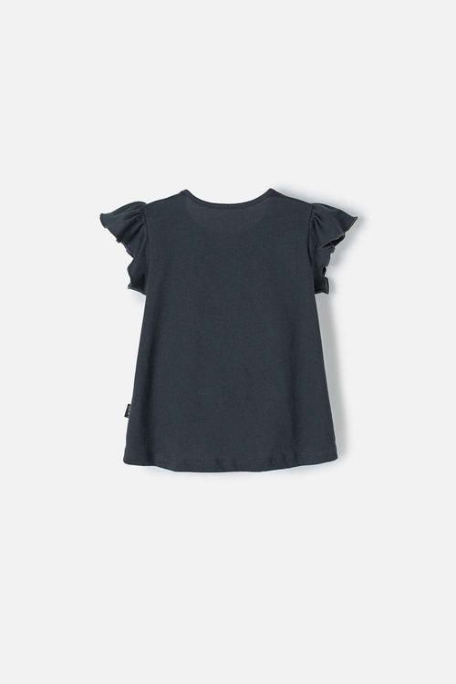 CAMISETA DE MINNIE MOUSE MANGA CORTA GRIS PARA NIÑA 2T A 5T