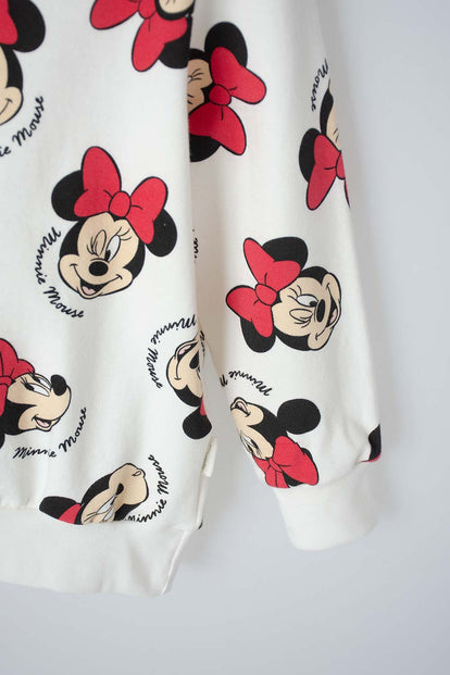CONJUNTO DE MINNIE MOUSE CON CORDÓN MARFIL PARA NIÑA 2T A 5T