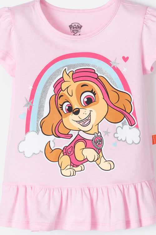 CONJUNTO DE PAW PATROL CON LEGGINS ROSADO PARA NIÑA 2T A 5T