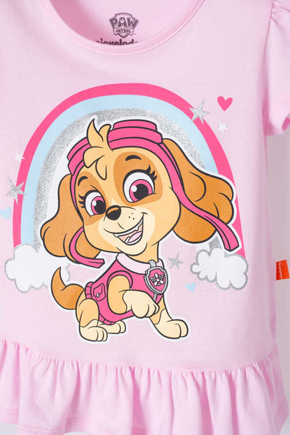 CONJUNTO DE PAW PATROL CON LEGGINS ROSADO PARA NIÑA 2T A 5T