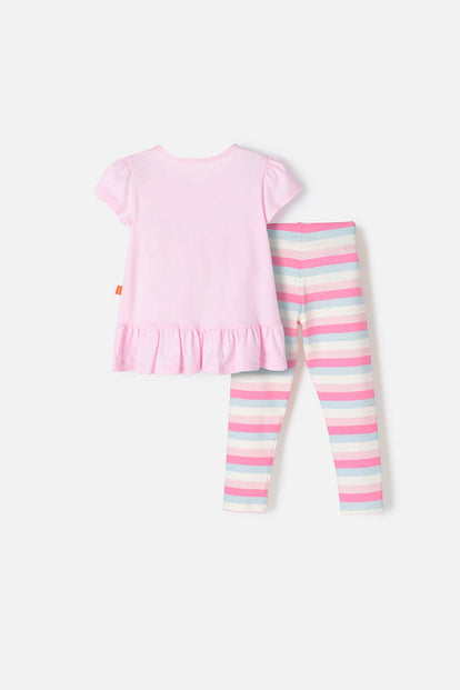 CONJUNTO DE PAW PATROL CON LEGGINS ROSADO PARA NIÑA 2T A 5T