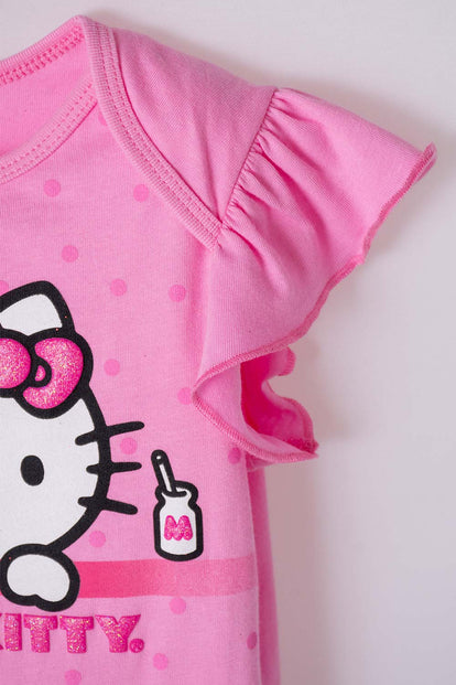BODY DE HELLO KITTY MANGA CORTA ROSADO PARA BEBÉ NIÑA