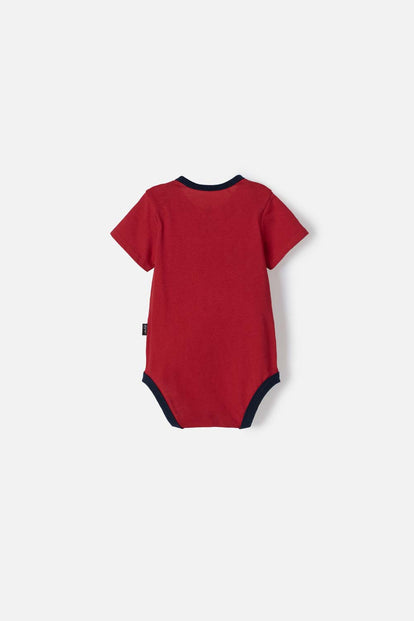BODY DE SUPERMAN MANGA CORTA ROJO Y AZUL PARA BEBÉ NIÑO