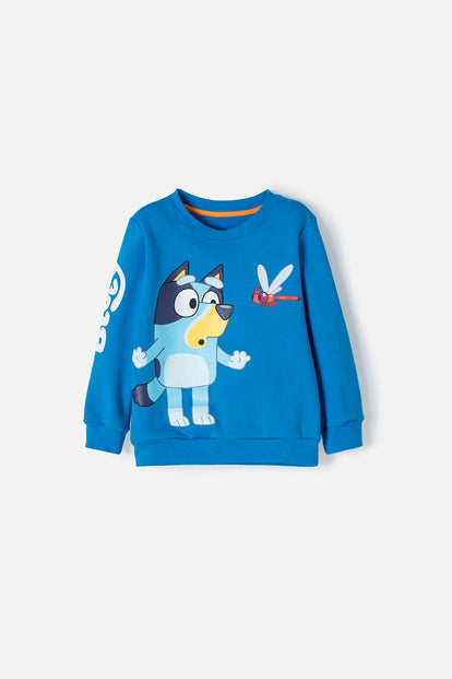 BUZO DE BLUEY AZUL DE DISEÑO CERRADO PARA NIÑO 2T A 6T