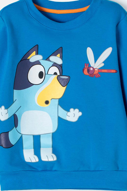 BUZO DE BLUEY AZUL DE DISEÑO CERRADO PARA NIÑO 2T A 6T