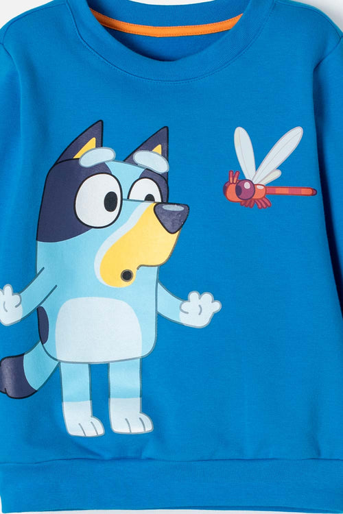 BUZO DE BLUEY AZUL DE DISEÑO CERRADO PARA NIÑO 2T A 6T
