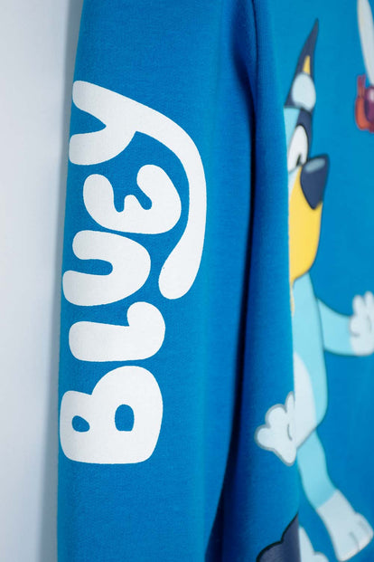 BUZO DE BLUEY AZUL DE DISEÑO CERRADO PARA NIÑO 2T A 6T