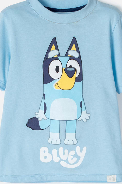 CAMISETA DE BLUEY MANGA CORTA AZUL UNISEX 2T A 6T