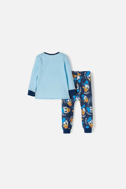 PIJAMA PATO DONALD CON PANTALÓN LARGO AZUL PARA BEBÉ NIÑO