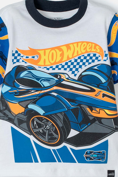 PIJAMA DE HOTWHEELS MANGA CORTA MULTICOLOR PARA NIÑO 2T A 5T