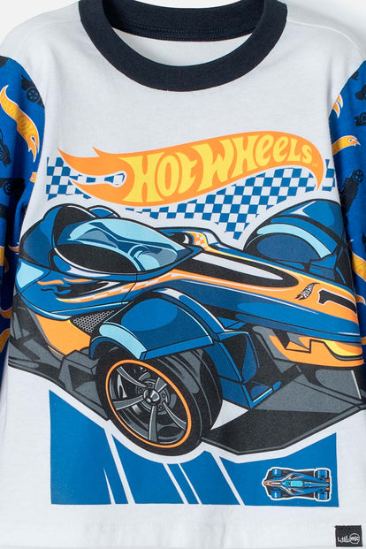 PIJAMA DE HOTWHEELS MANGA LARGA MULTICOLOR PARA NIÑO 2T A 5T