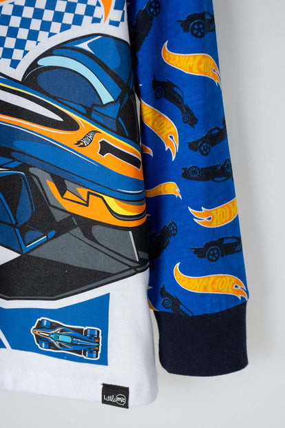 PIJAMA DE HOTWHEELS MANGA LARGA MULTICOLOR PARA NIÑO 2T A 5T