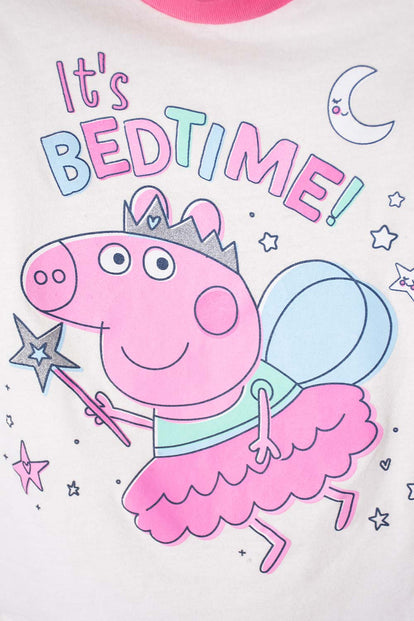 PIJAMA PEPPA PIG CON PANTALÓN LARGO MARFIL Y ROSADO PARA NIÑA 2T A 5T