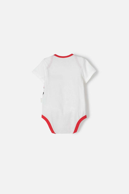 BODY DE MINNIE MOUSE MANGA CORTA MARFIL Y ROJO PARA BEBÉ NIÑA