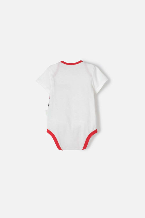 BODY DE MINNIE MOUSE MANGA CORTA MARFIL Y ROJO PARA BEBÉ NIÑA