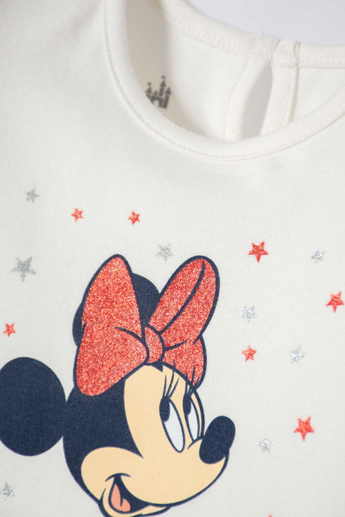 VESTIDO DE MINNIE MOUSE MARFIL PARA BEBÉ NIÑA