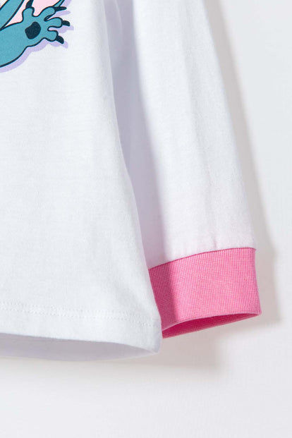 PIJAMA DE STITCH CON PANTALÓN BLANCO Y LILA PARA BEBÉ NIÑA