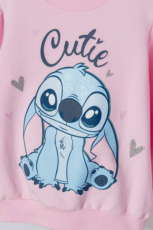 Card slide image -  BUZO DE STITCH ROSADO CLARO CERRADO PARA NIÑA 2T A 5T