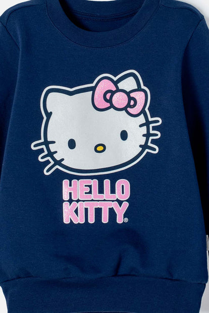 BUZO HELLO KITTY CERRADO AZUL PARA NIÑA 2T A 5T
