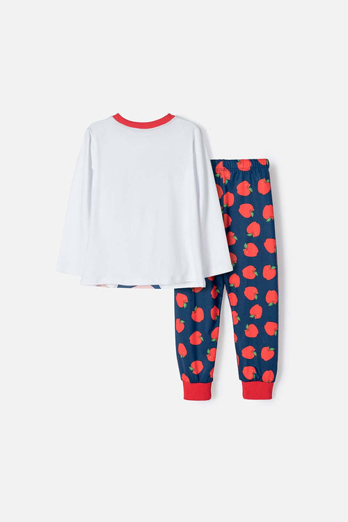 PIJAMA PRINCESAS DISNEY CON PANTALÓN LARGO BLANCO Y AZUL PARA NIÑA 2T A 5T