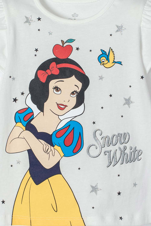Card slide image -  CAMISETA DE BLANCANIEVES MARFIL ESTAMPADA EN FRENTE PARA NIÑA 2T A 5T