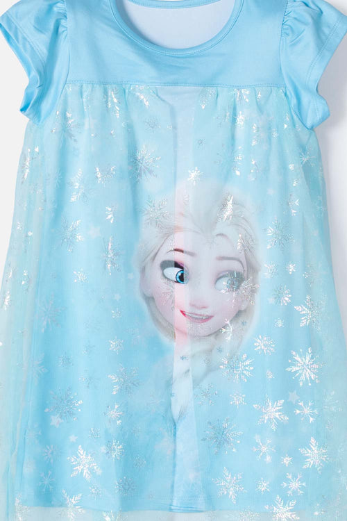 PIJAMA DE FROZEN TIPO BATOLA AZUL PARA NIÑA 2T A 5T