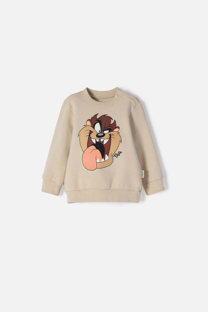 BUZO LOONEY TUNES CERRADO CAQUI PARA BEBÉ NIÑO