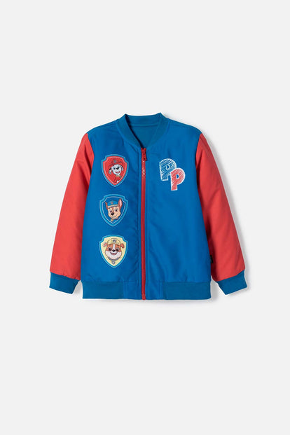 CHAQUETA DE PAW PATROL CON CIERRE AZUL Y ROJO PARA NIÑO 2T A 5T