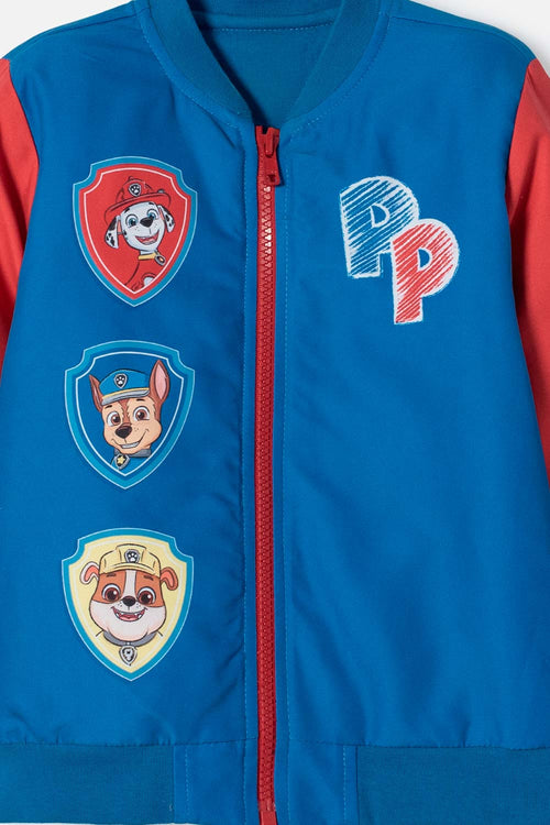 CHAQUETA DE PAW PATROL CON CIERRE AZUL Y ROJO PARA NIÑO 2T A 5T