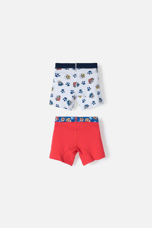 PACK X2 BOXER DE PAW PATROL ROJO Y BLANCO PARA NIÑO 2T A 6T