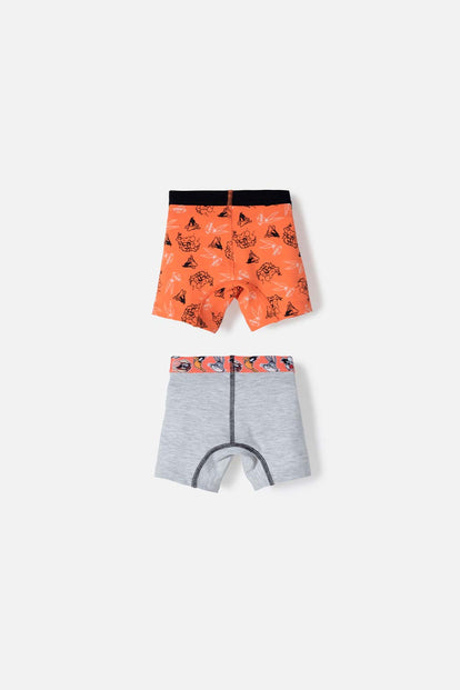 PACK X2 BOXER DE LOONEY TUNES NARANJA Y GRIS PARA NIÑO 2T A 5T