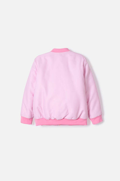 CHAQUETA DE BLUEY ROSADA CON CIERRE AJUSTABLE EN FRENTE PARA NIÑA 2T A 6T