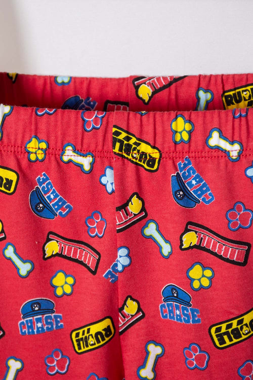PIJAMA DE PAW PATROL CON PANTALÓN LARGO AZUL Y ROJO PARA NIÑO 2T A 6T
