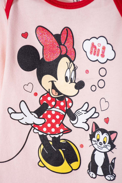 PIJAMA DE MINNIE MOUSE ESTAMPADO ROSADO PARA BEBÉ NIÑA