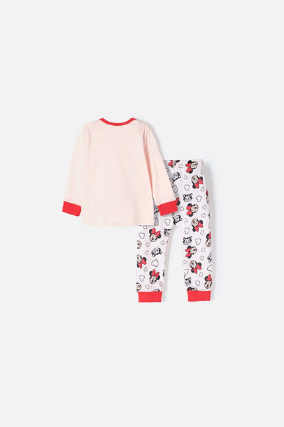 PIJAMA DE MINNIE MOUSE ESTAMPADO ROSADO PARA BEBÉ NIÑA