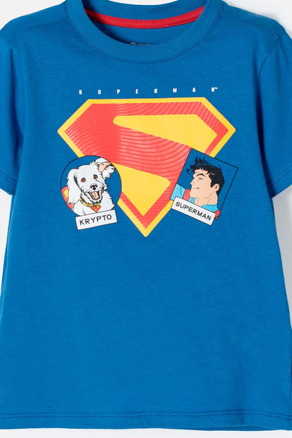 CONJUNTO DE SUPERMAN CON JOGGER AZUL PARA NIÑO 2T A 5T