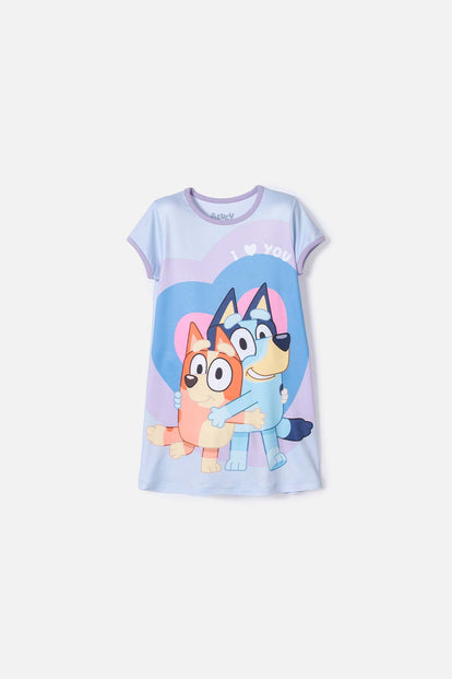 PIJAMA DE BLUEY AZUL TIPO BATOLA PARA NIÑA 2T A 6T