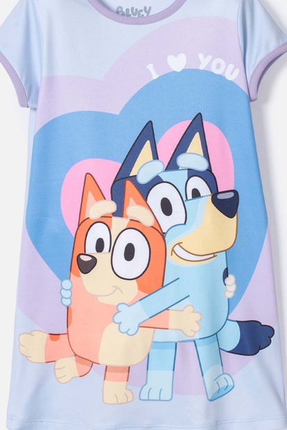 PIJAMA DE BLUEY AZUL TIPO BATOLA PARA NIÑA 2T A 6T