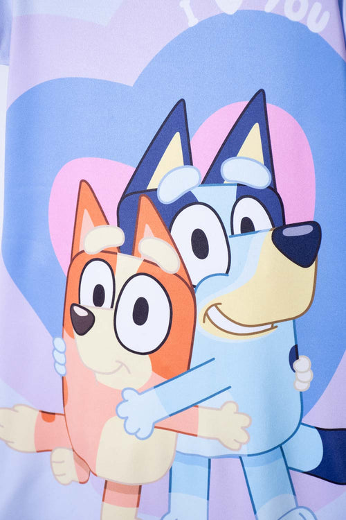 PIJAMA DE BLUEY AZUL TIPO BATOLA PARA NIÑA 2T A 6T