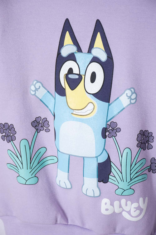 BUZO DE BLUEY LILA DE DISEÑO CERRADO PARA NIÑA 2T A 6T