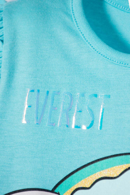 CAMISETA DE PAW PATROL MANGA CORTA TURQUESA PARA NIÑA 2T A 6T