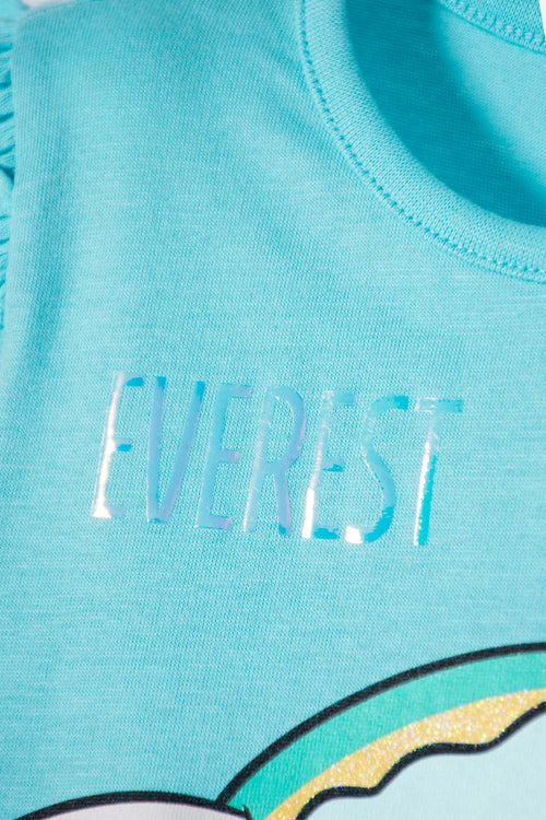 CAMISETA DE PAW PATROL MANGA CORTA TURQUESA PARA NIÑA 2T A 6T