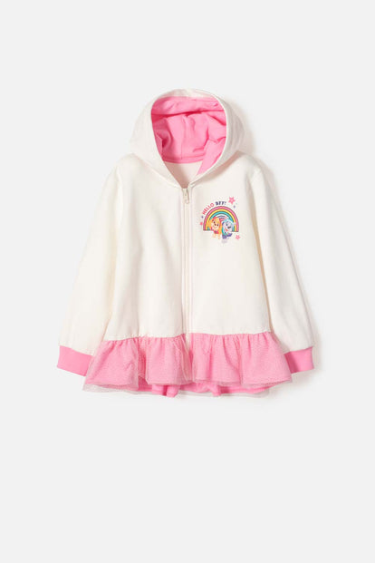 BUZO DE PAW PATROL CON CIERRE MARFIL Y ROSADO PARA NIÑA 2T A 6T