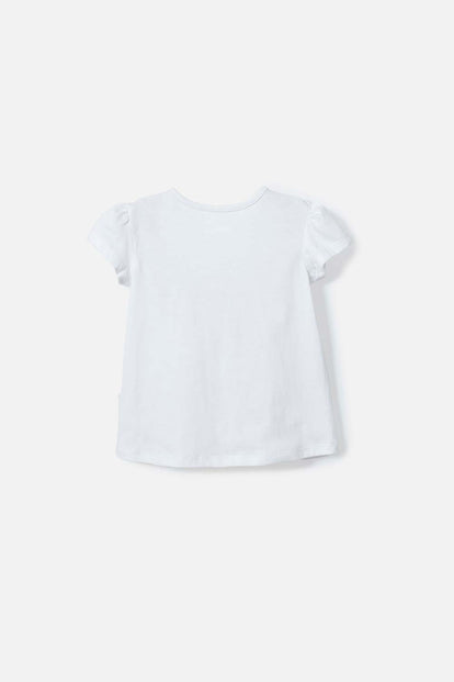 CAMISETA DE HELLO KITTY MANGA CORTA BLANCO PARA NIÑA 2T A 5T