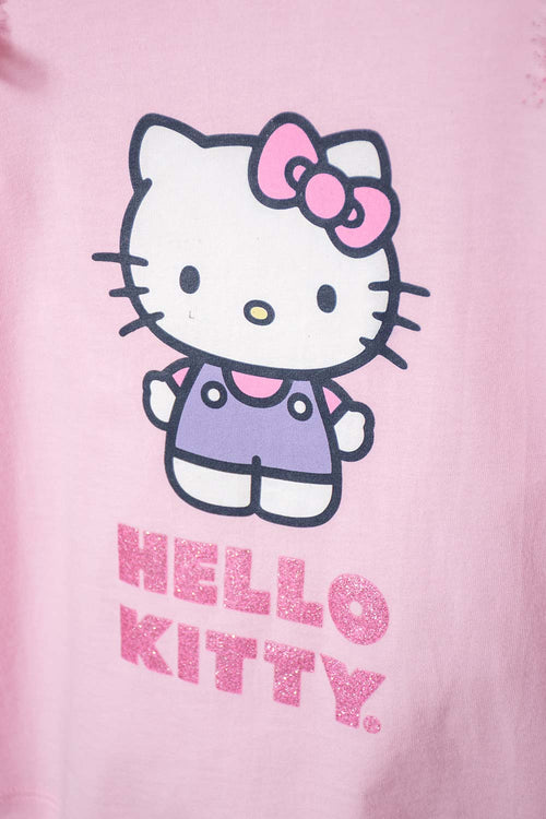 CAMISETA DE HELLO KITTY ROSADA MANGA LARGA PARA NIÑA 2T A 5T